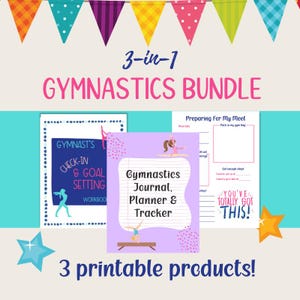 Gymnastics Printable Bundle, Gymnastics Journal, Gymnastics Trackers, Gymnastics Goal-Setting, Gymnastics Workbooks, Trackers for Gymnastics