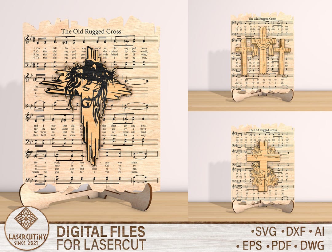 Easter Rugged Cross Easter the Old Rugged Cross Standing Svg, Faith Svg Lasercut File,cross ...