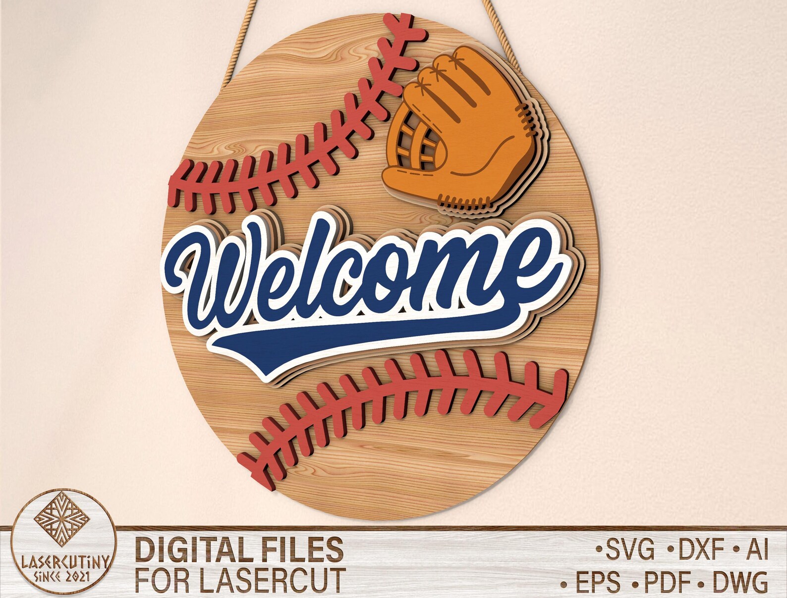 Baseball Sign SVG Laser Cut Files ,baseball Door Hanger Svg ,baseball ...