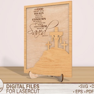 Ostertag Wohnkultur svg, Ostern svg, Ostern Laser Cut, Ostern Dateien svg, religiöses Zeichen svg, Johannes 3:17, religiöses Zeichen Zeichen svg, Glowforge