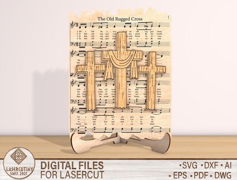 Easter the Old Rugged Cross Standing Svg, Faith Svg Lasercut File,cross ...