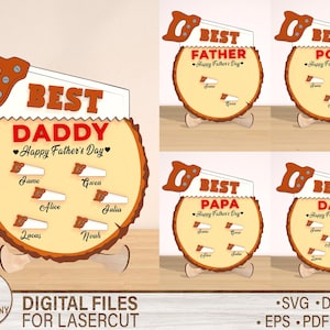 3D Lasercut Datei, Papas Work Shop, Vatertagsgeschenk, Papa Schattenbox, Geschenk für Papa, Dateien für Cricut, Werkzeugkiste