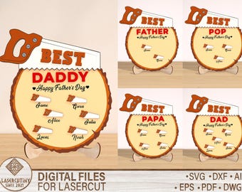 Archivo de corte láser 3D para el Día del Padre, Taller de Papas, Regalo para el Día del Padre, Caja de Sombras para Papá, Regalo para Papá, Archivos para Cricut, Caja de herramientas DIY SVG