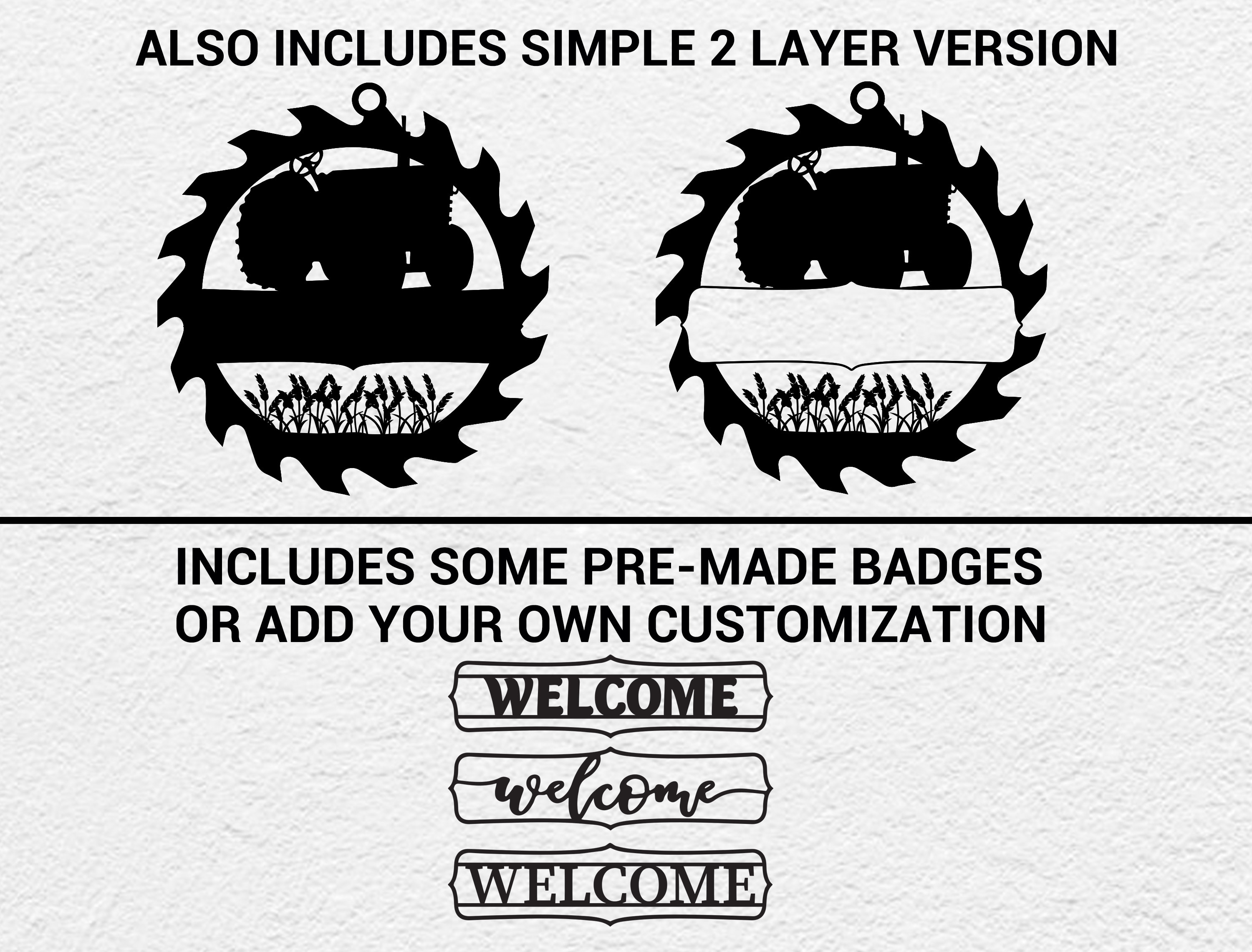 Multilayer Sign Tractor Multi-layer Assemble and Non Assemble Tractor Sign - Laser Cut File ...