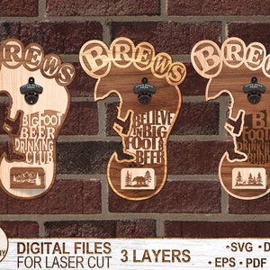 Bigfoot Beer Openers, Laser Digital File,Bigfoot Svg,Dxf,Ai,DWG, Bigfoot Glowforge,Laser Cut File