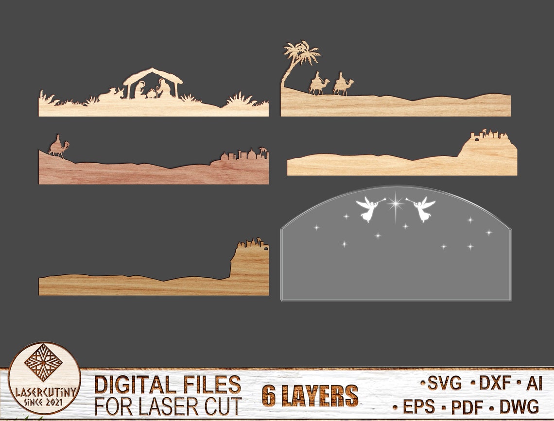 6 Layered Nativity Art Decor Christmas Nativity Art Piece for Etsy