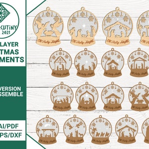 Nativity Ornaments SVG Bundle, Christmas Ornament svg, Glowforge SVG files, Christmas Gift, Nativity SVG, Laser Ready Cut File
