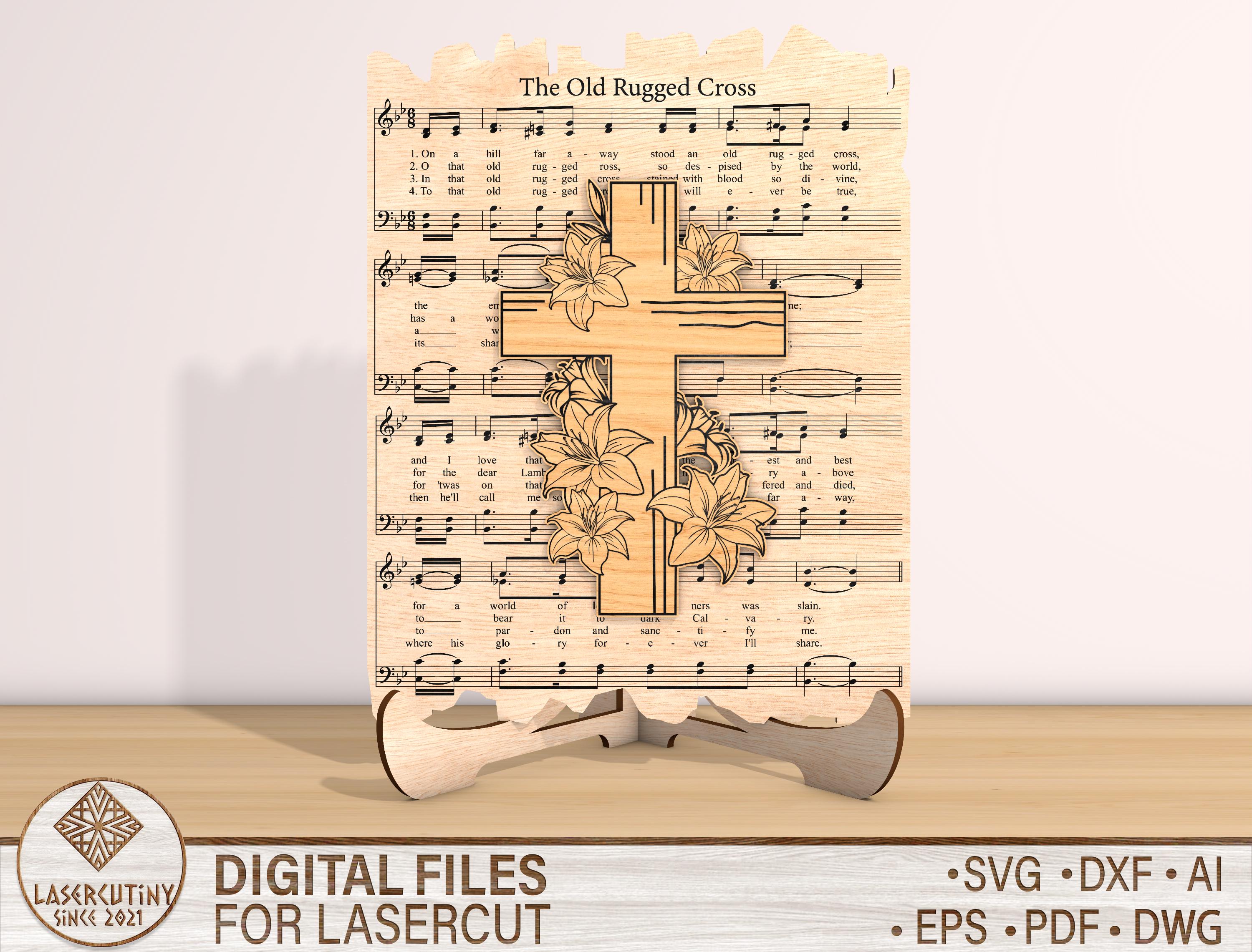 Easter Rugged Cross Easter the Old Rugged Cross Standing Svg, Faith Svg Lasercut File,cross ...