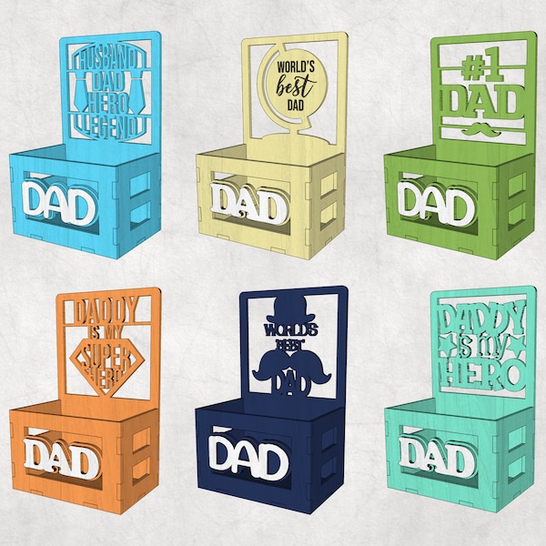 Bundle Dad Crate svg, Dad Treats Box svg, Father's Day Treat Box Svg, Gift for Daddy,Glowforge Ready svg,Laser Cut file,Digital Download