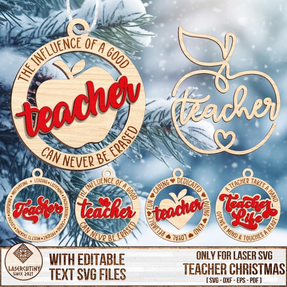 Teacher Quote Ornament svg bundle, Glowforge SVG files, Teacher Gift, Teacher life SVG, Back To School Ornament svg, Laser Ready Cut File