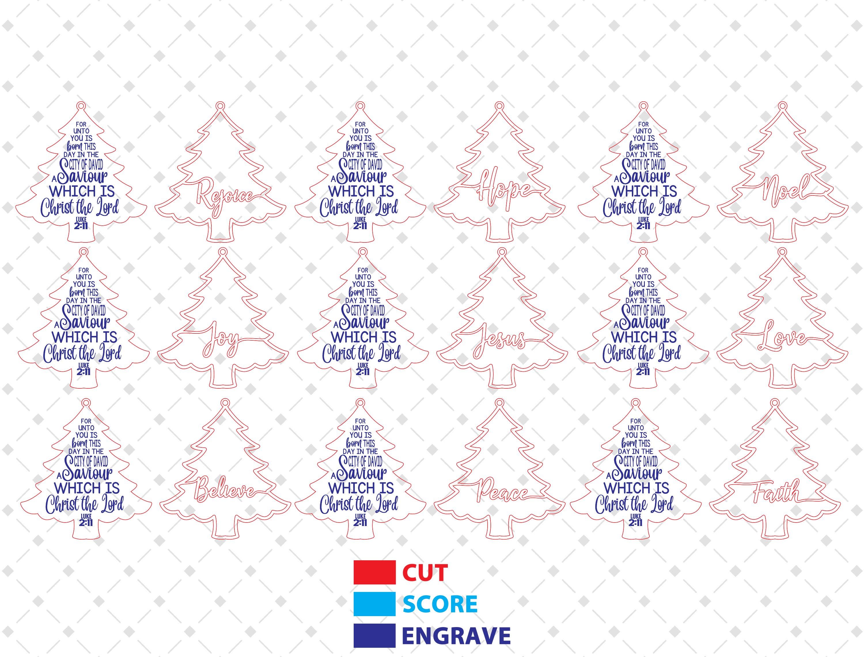 Christian Christmas Tree Ornament SVG , Bible Verse Luke 2:11 Laser Cut ...