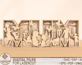 MUM Laser Cut File Mother's Day Svg File, Mum laser cut, mother's day laser, MUM Glowforge Svg, Laser Mother's Day Cut File, Glowforge