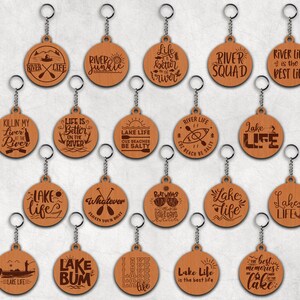 River Key Chain Lake Life Keychain SVG Bundle, Round Keychain Svg,river Keychain Svg ...