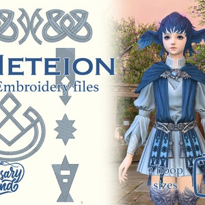 Final Fantasy XIV - Meteion - Embroidery Design Files for Cosplay - DIGITAL DOWNLOAD