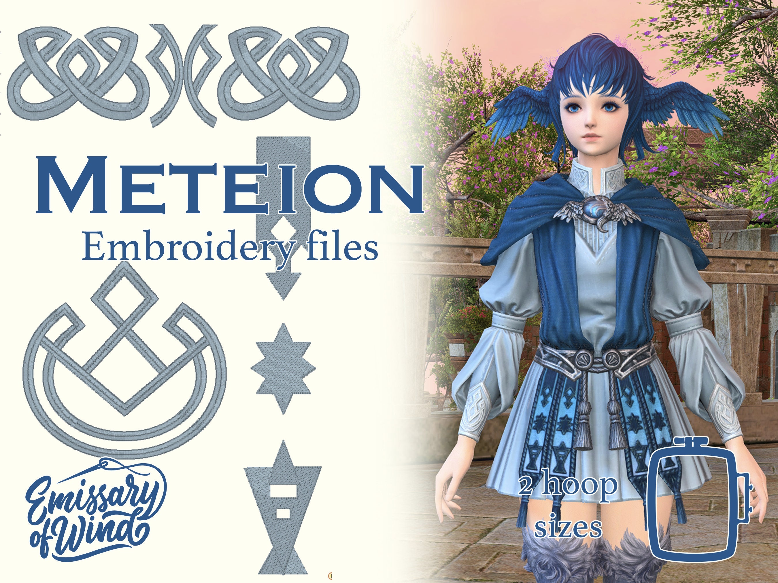 Final Fantasy Xiv Meteion Embroidery Design Files For Etsy Uk 