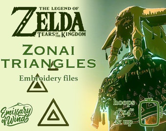 The Legend of Zelda : Tears of the Kingdom - Triangles de Zonai - Fichiers de conception de broderie pour Cosplay - TÉLÉCHARGEMENT NUMÉRIQUE