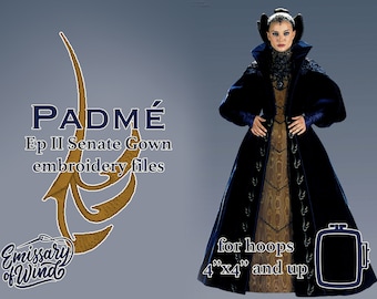 Padmé Amidala Robe du Sénat - Fichiers de broderie cosplay - TÉLÉCHARGEMENT NUMÉRIQUE