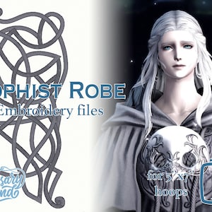 Final Fantasy XIV - Sophist&#39;s Robe - Embroidery Design Files for Cosplay - DIGITAL DOWNLOAD