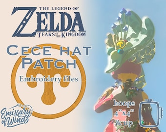 The Legend of Zelda : Tears of the Kingdom - Cece Hat Patch - Fichiers de conception de broderie pour Cosplay - TÉLÉCHARGEMENT NUMÉRIQUE