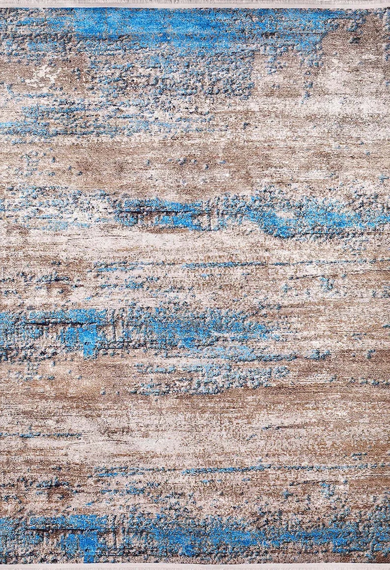 Orange Abstract Distressed Rug Modern Area Rugs 8 X 10 6x9 Etsy