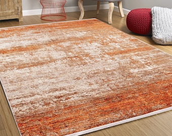 Orange Abstrakter Teppich, Moderner Teppich 20x30 6x9 5x8 5x7, Abstraktes Muster, Wohnzimmer Schlafzimmer Esszimmer