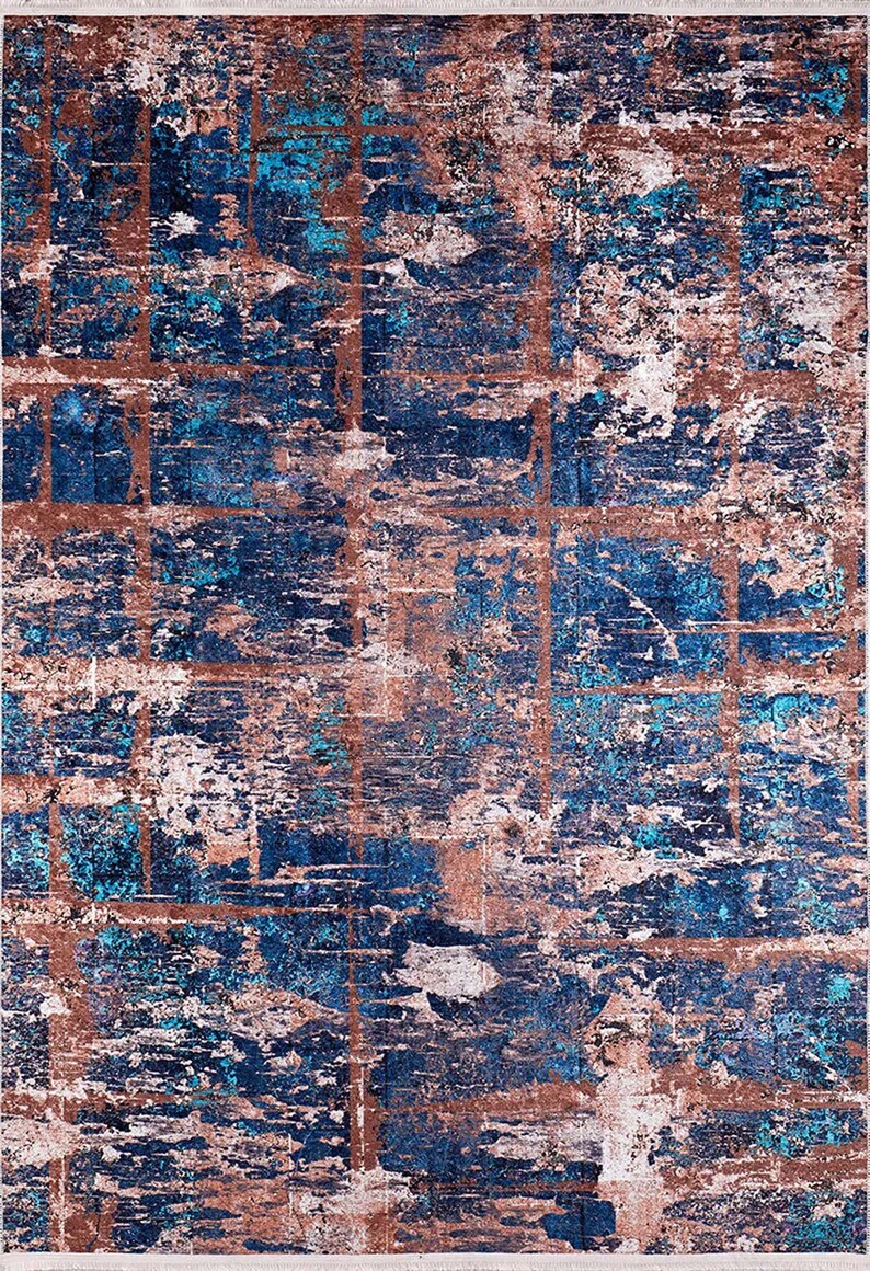 Luxury Unique Navy Blue Rug Color Options 8 X 10 6x9 5x8 5x7 Etsy