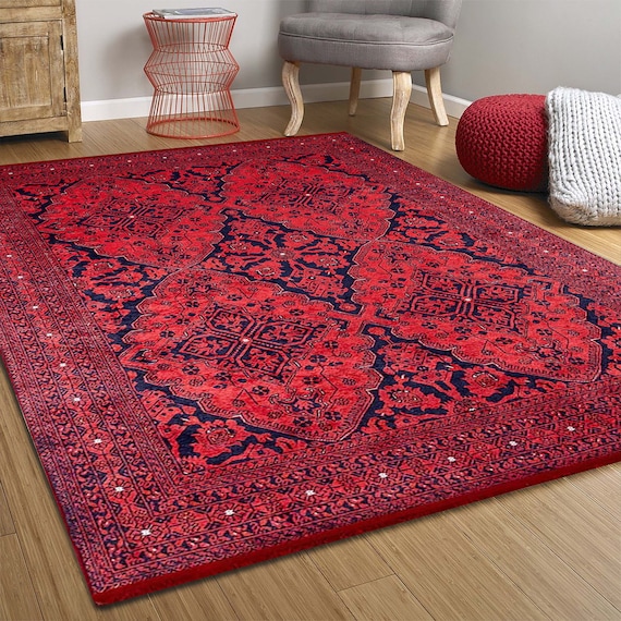 Tappeto rosso afgano, tappeti di grandi dimensioni 10x14 9x12 8x10