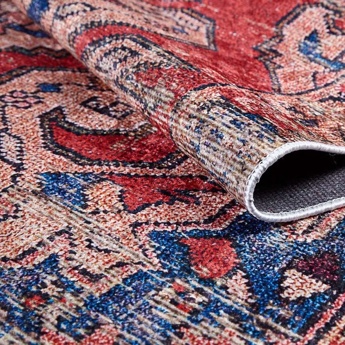 Distressed Turkish Rug Faded Red Rug Oversized 10x14 9x12 Etsy