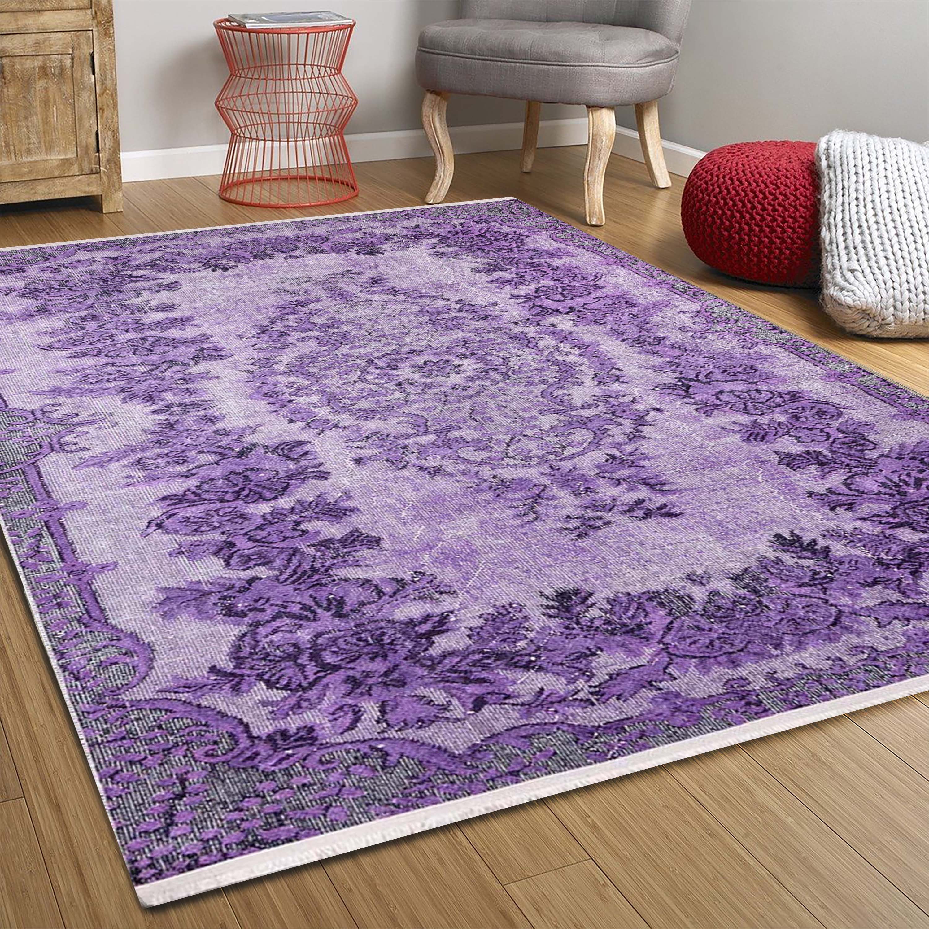 Purple Turkish Rug Distressed Faded Area Rugs 10x13 9x12 8x10 - Etsy