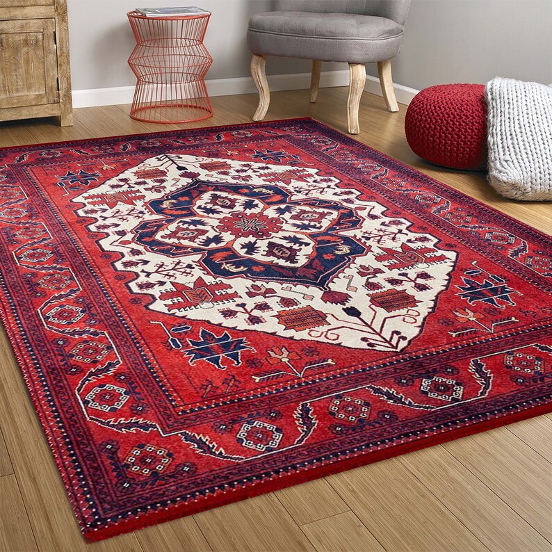 Red Turkish Rug Oversized Area Rugs 10x13 9x12 8x10 Etsy