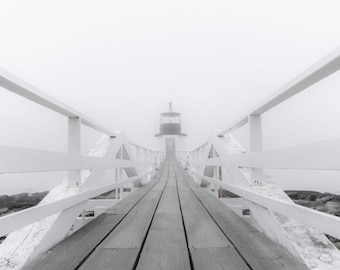 Fine Art Print Of Maine Lighthouse In Fog - Maine Lighthouse Print - Maine Wall Art
