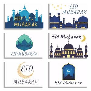 Conjunto de cartões Eid Mubarak com envelopes, presentes Eid, cartões comemorativos Eid, Ramadã, presente islâmico