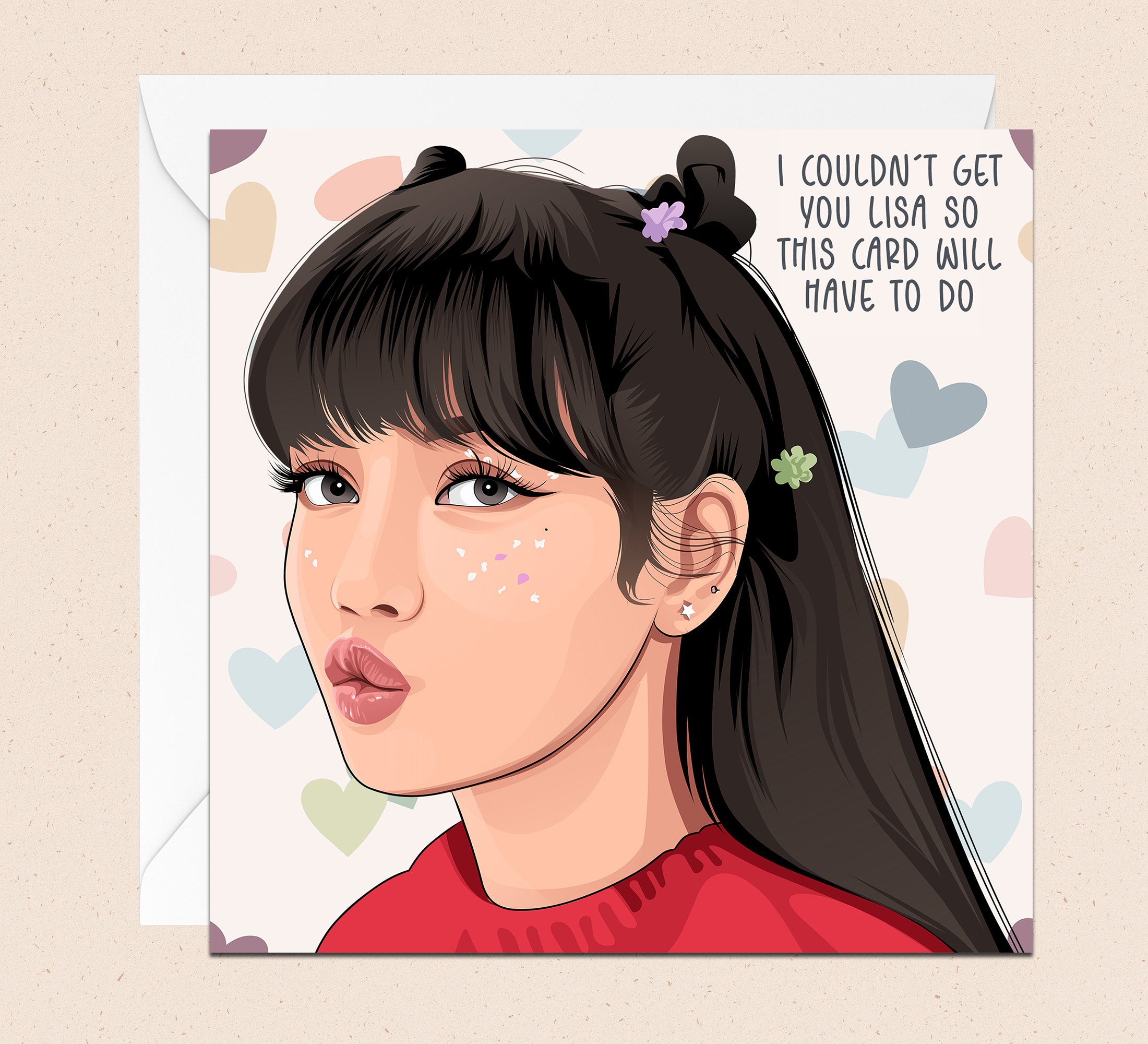 Blackpink Lisa Greetings Card With Envelope K Pop Etsy Uk