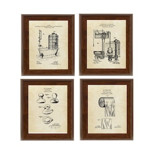 Bathroom Printable Wall Art  Set of 4 Patent Wall Art 5x7 8x10 Rubber Ducky Toilet Paper Roll Shower & Toilet Printable Instant Download