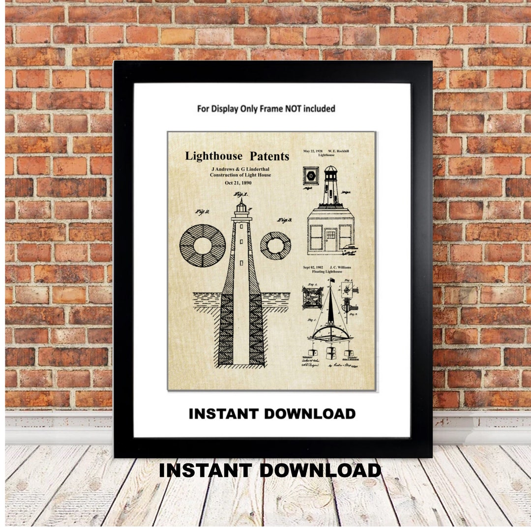 Printable Patent Art Prints Vintage Nautical Wall Décor US Original