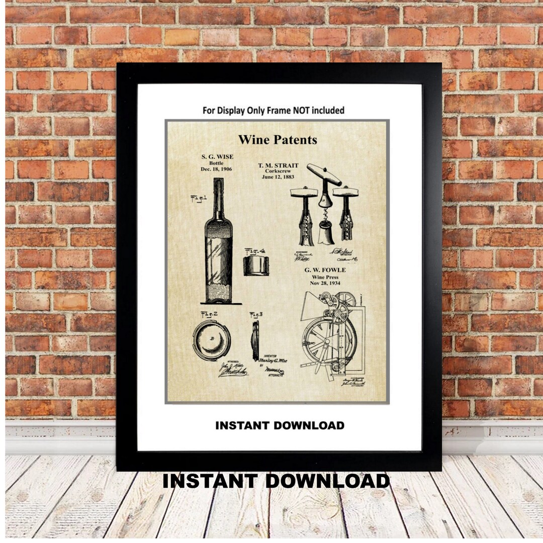 Downloadable Prints Wine Art Wine Decor for Kitchen Walls or Shelf Wine ...