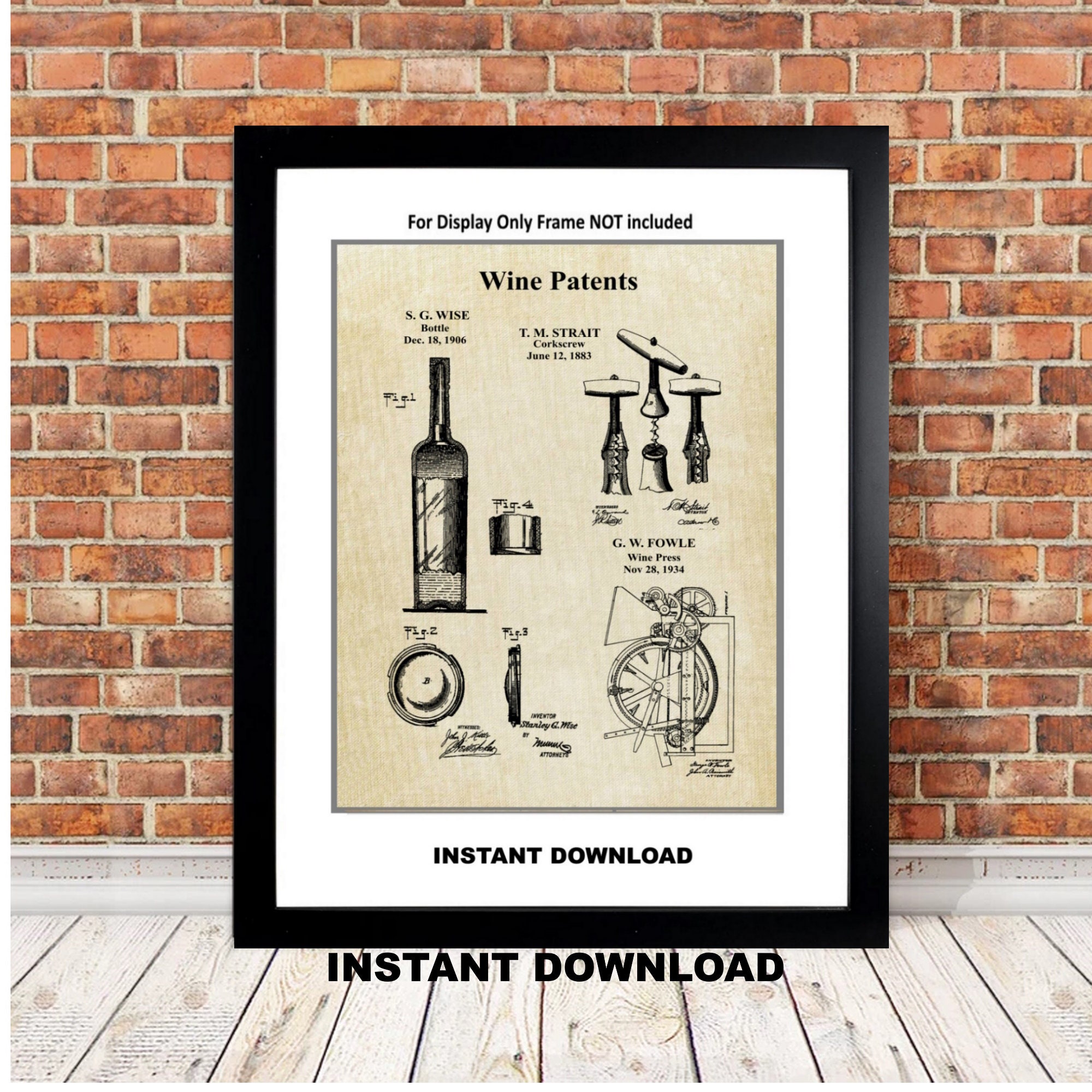 Downloadable Prints Wine Art Wine Decor for Kitchen Walls or Shelf Wine ...