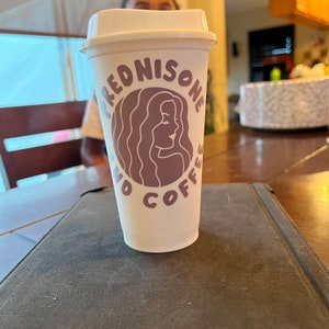 Prednisone and Coffee Plastic Tumbler with lid