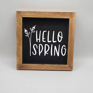 Hello Spring | Small Wood Sign | Home Decor | Spring Sign | Small Wood Sign | Farmhouse Decor | Rustic Decor | Seasonal Decor | Shelf Accent