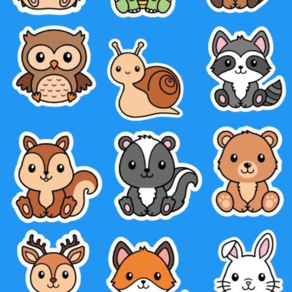 Critter Cuties Stickers | Cute Animal Stickers | Water Bottle Stickers | Adorable Animal Stickers | Cell Phone Stickers | Laptop Decal