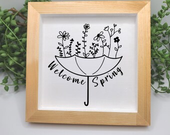 Welcome Spring | Small Wood Sign | Home Decor | Spring Sign | Small Wood Sign | Farmhouse Decor | Rustic Decor | Seasonal Decor |