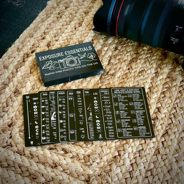 14 Laser Engraved Aluminum Photography Cheat Sheets + Custom Case