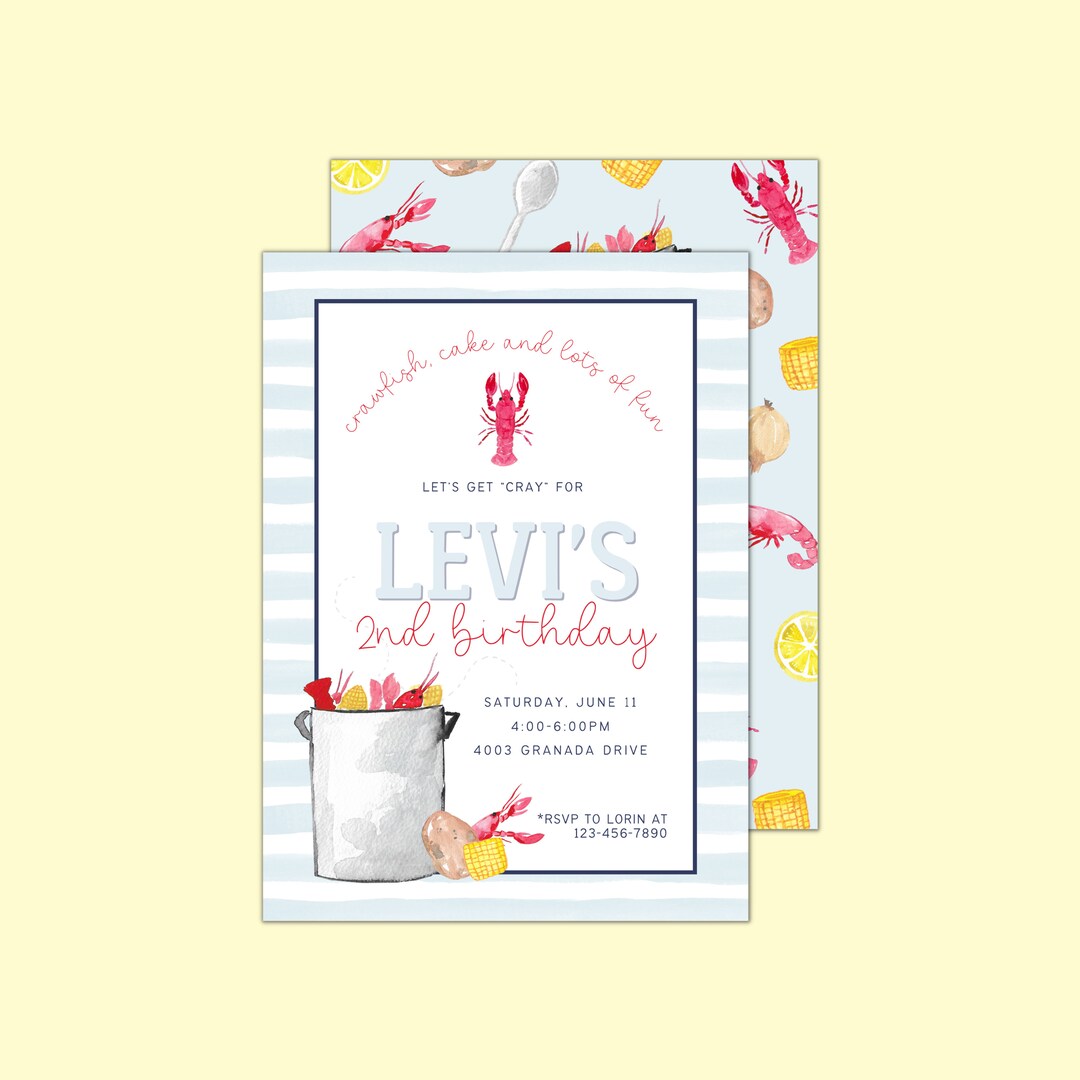 Crawfish Boil Birthday Party Invitation Let’s Get Cray - Etsy