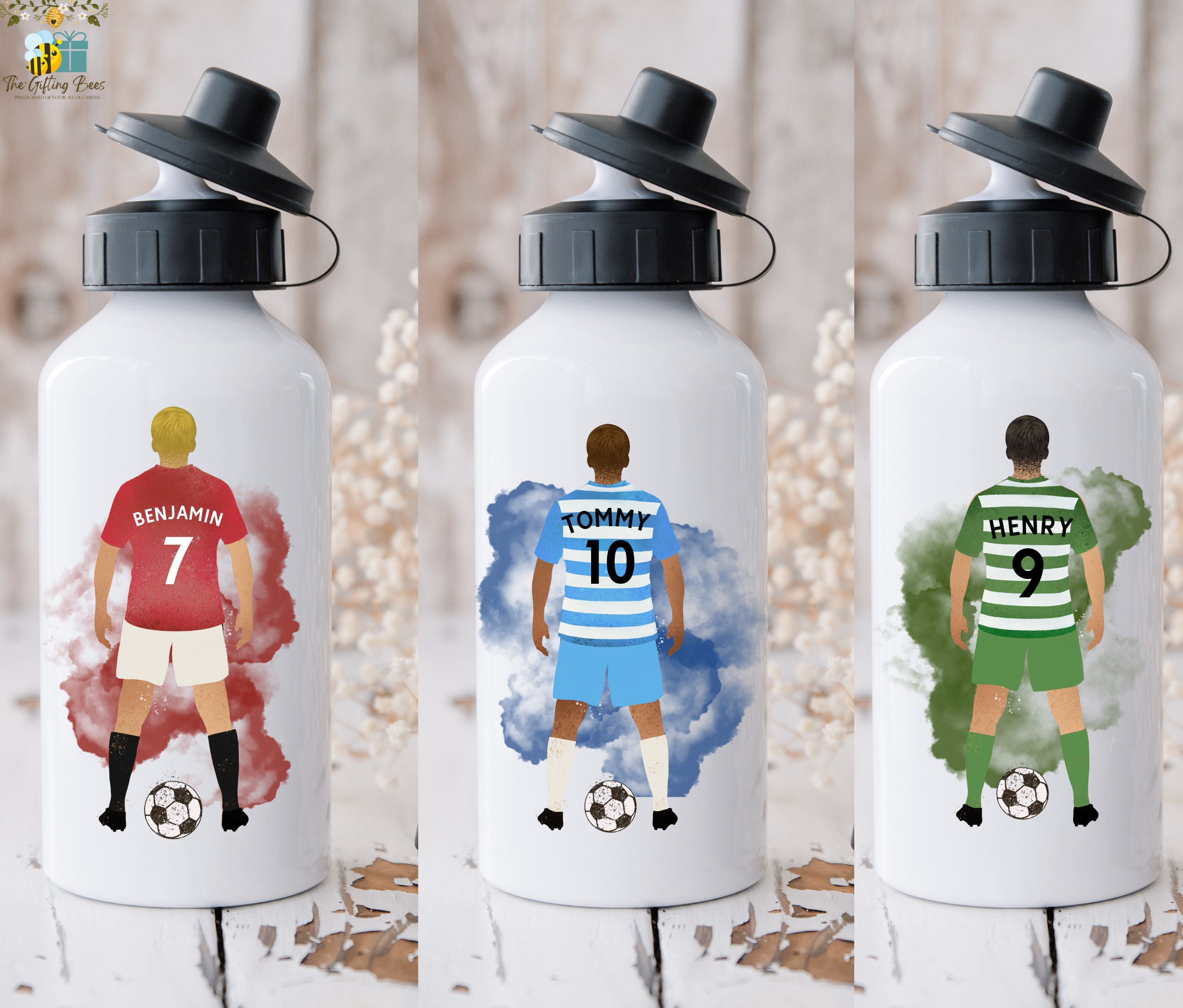 Borraccia da calcio personalizzata per bambini/Bottiglia per bevande  sportive personalizzata per bambini/Regalo di Natale di compleanno per  ragazzi/ragazze/Regali di calcio -  Italia