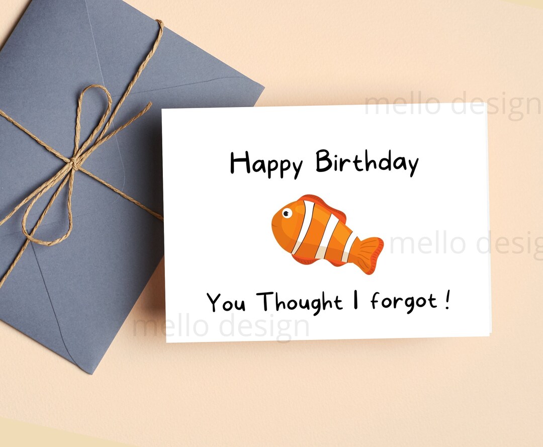 Fish Birthday Card, Printable Fish Card /funny Birthday Card to Print ...