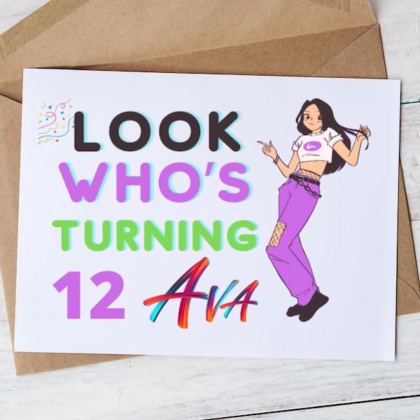 Tween Birthday Card Etsy UK