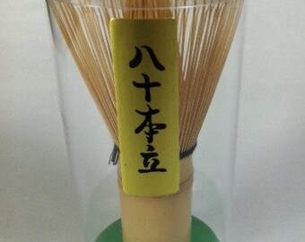 Chasen: Bamboo Whisk for Matcha, White Bamboo, 80 Tines
