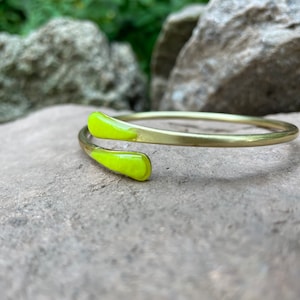Bracelet neon raw brass cuff bracelet neon and golden minimalist bracelet for everyday jewerly gift bracelet for men bright neon cuff
