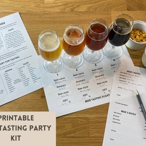 Kit de dégustation de bière | dégustation de bière imprimable | téléchargement instantané | tapis de vol de dégustation de bière