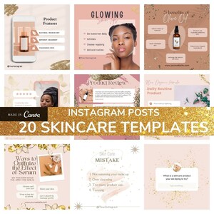 20 Kosmetikerin Instagram Posts| Hautpflege Instagram Story | IG Skincare Instagram Posts| Schönheit Instagram Template Pack